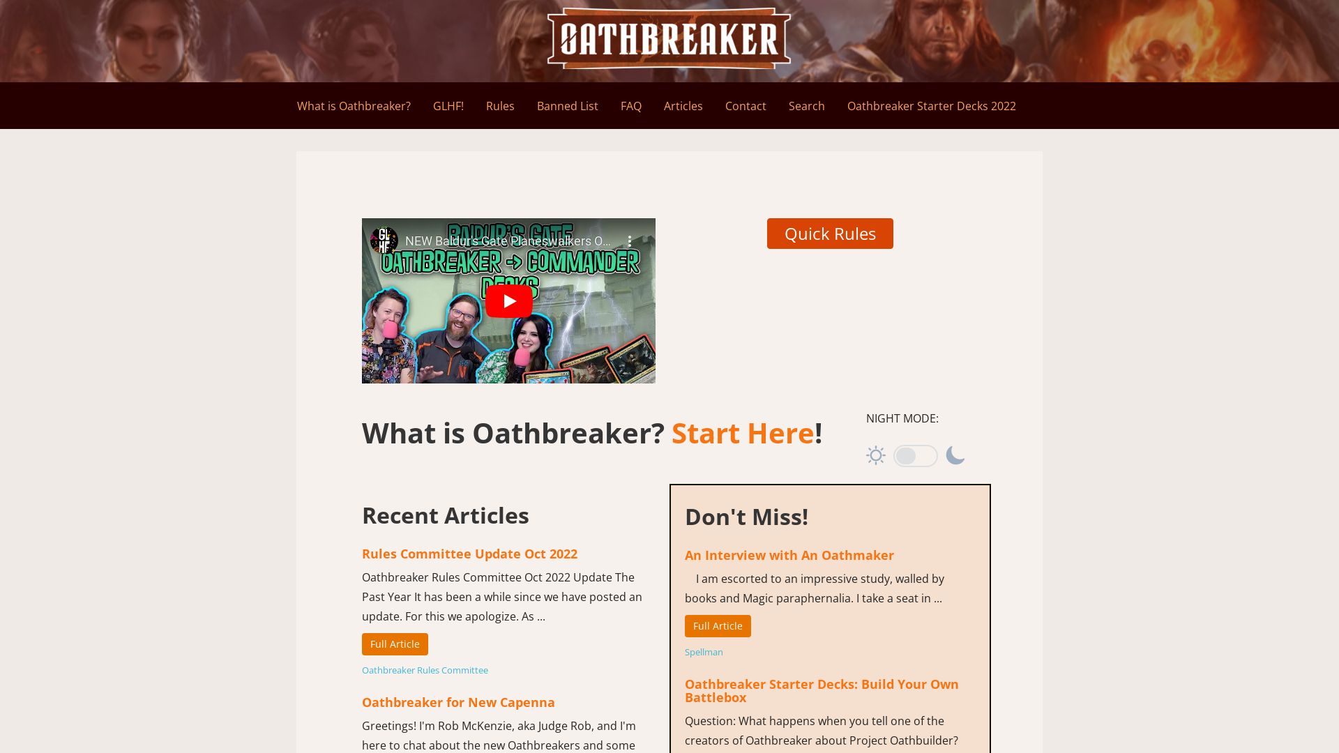 Stato del sito web oathbreakermtg.org è   ONLINE