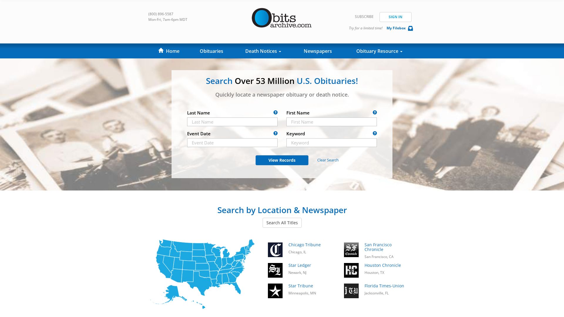 Stato del sito web obitsarchive.com è   ONLINE