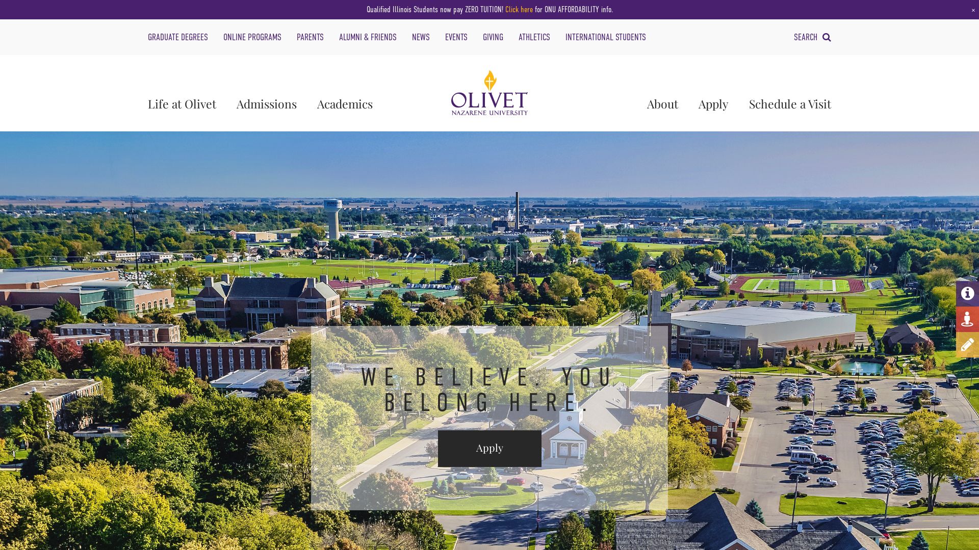 Stato del sito web olivet.edu è   ONLINE