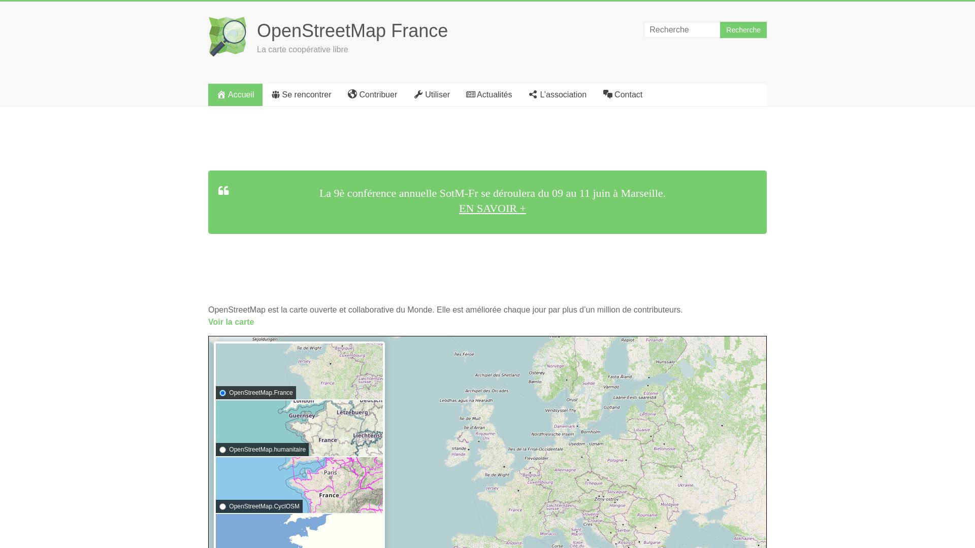 Stato del sito web openstreetmap.fr è   ONLINE