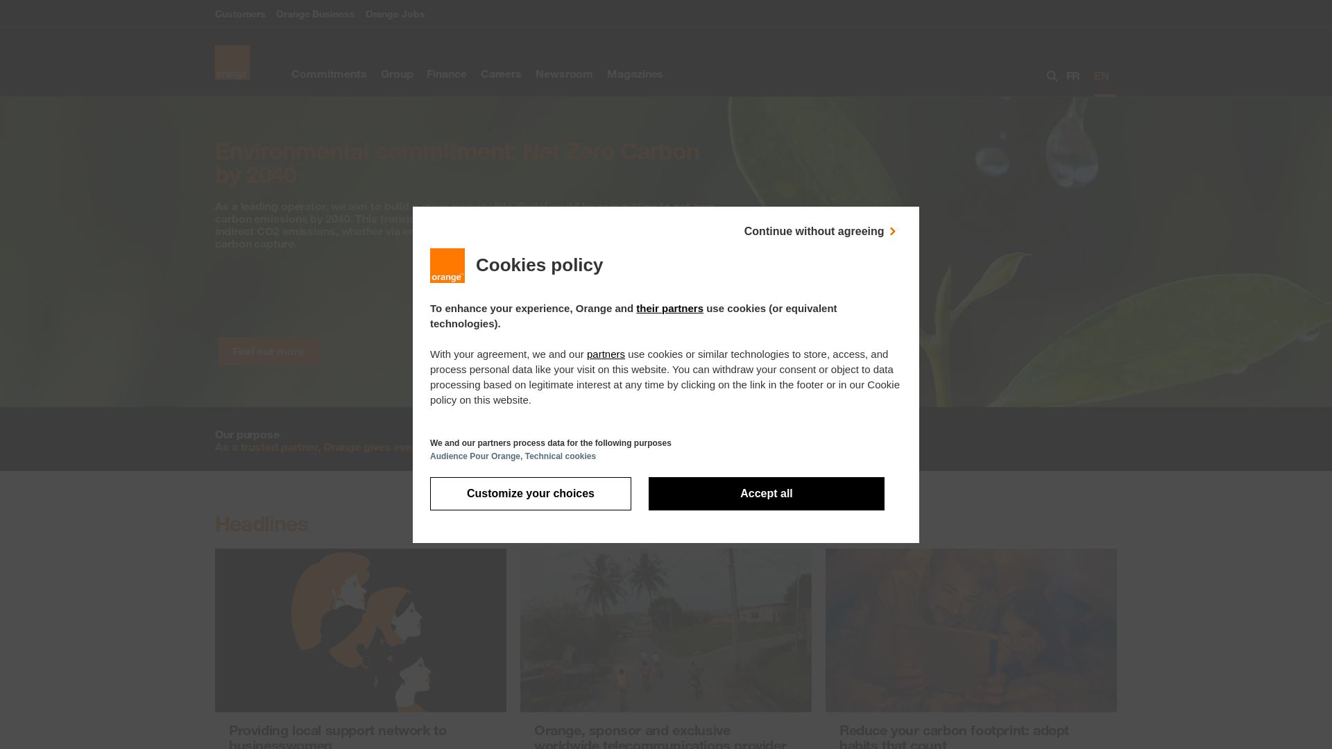Stato del sito web orange.com è   ONLINE