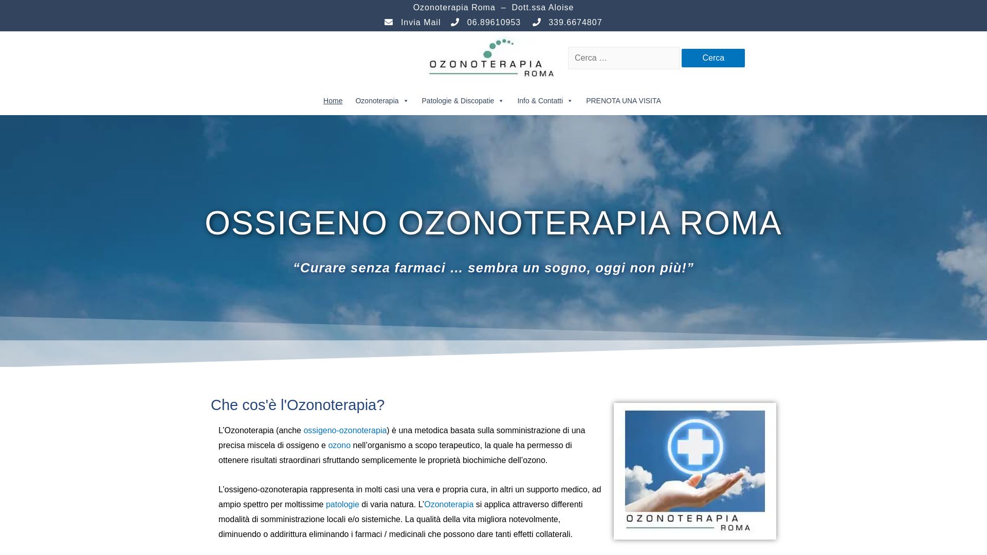 Stato del sito web ozonoterapiaroma.it è   ONLINE