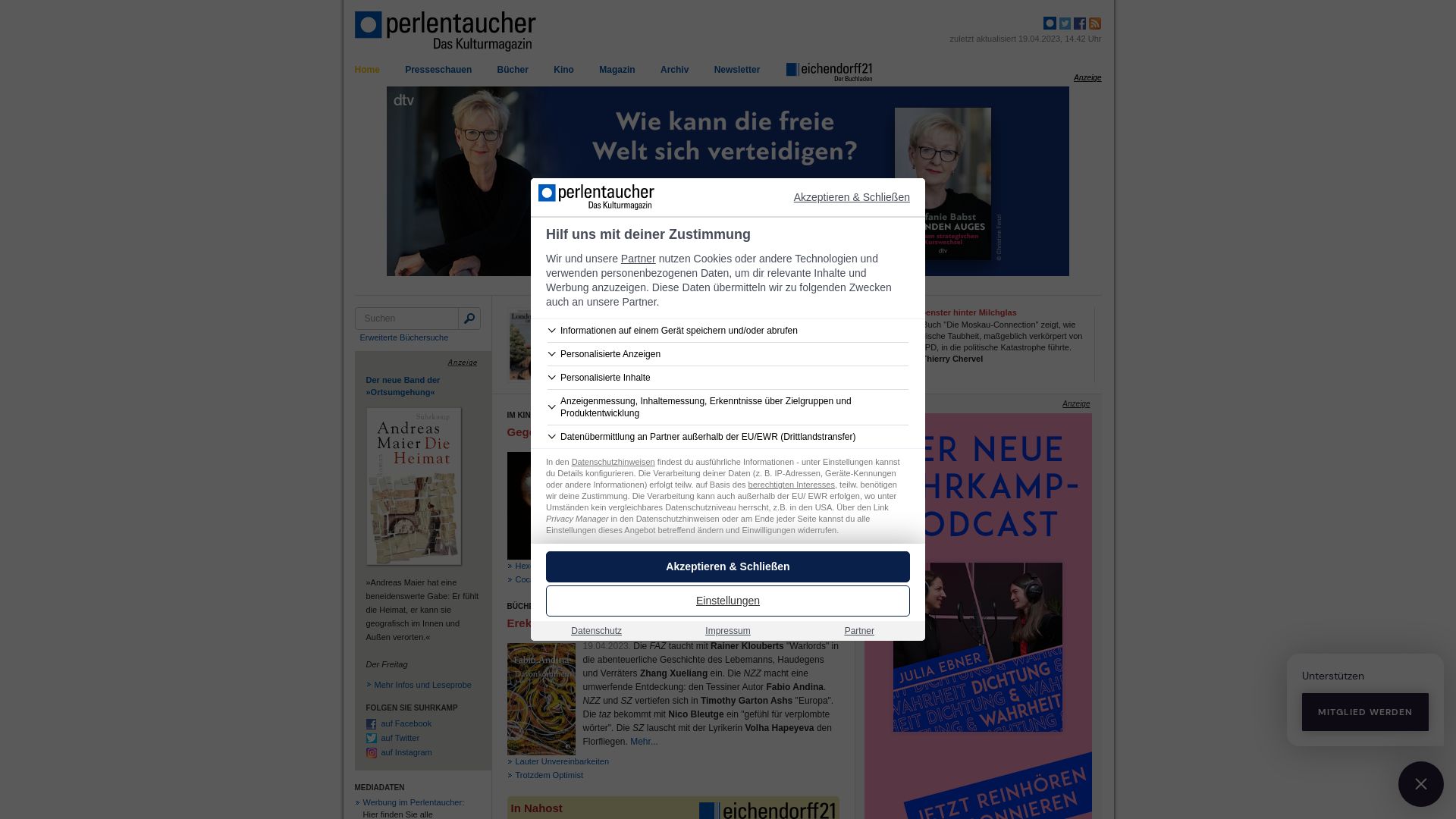 Stato del sito web perlentaucher.de è   ONLINE