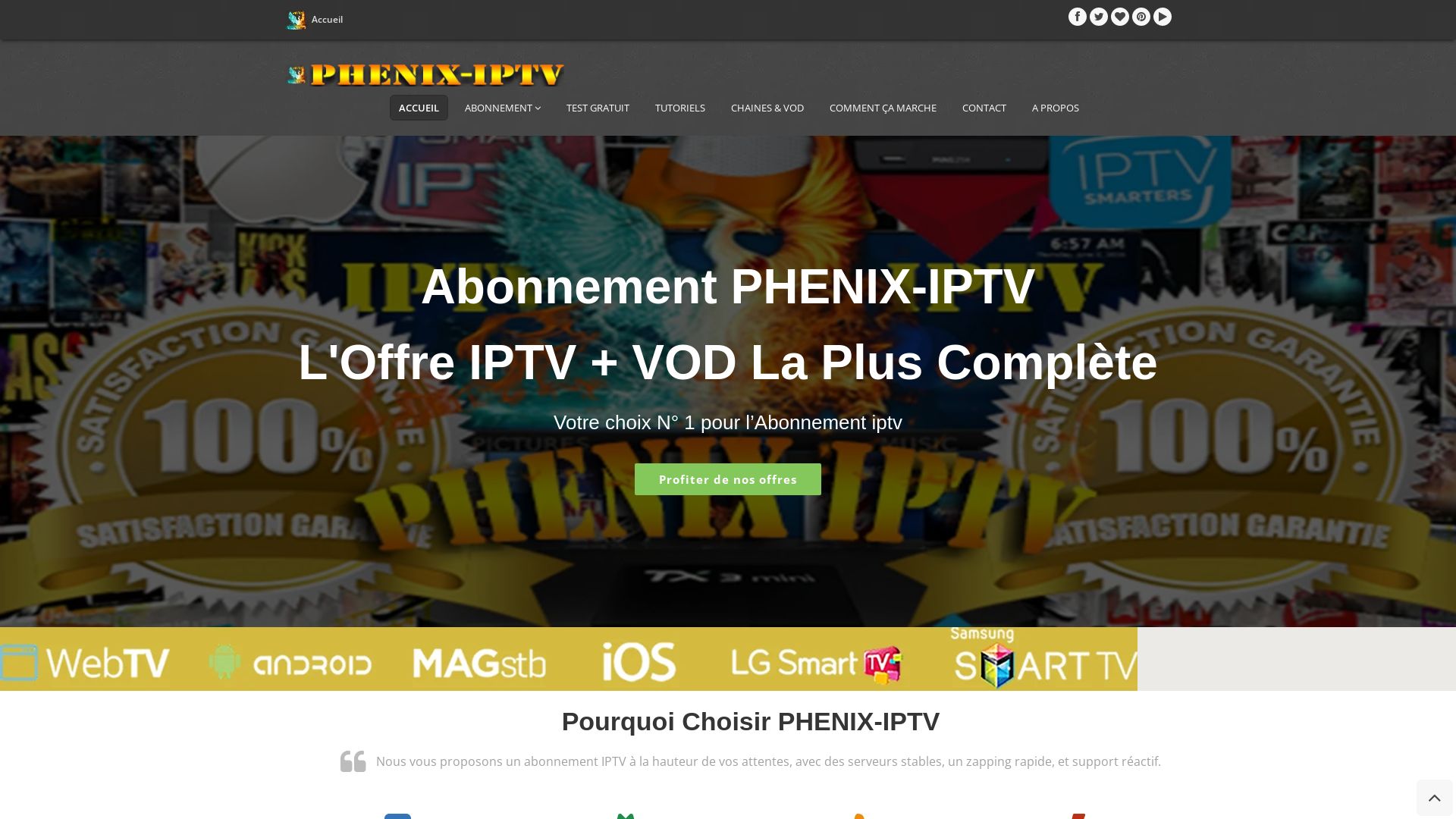 Stato del sito web phenix-iptv.com è   ONLINE