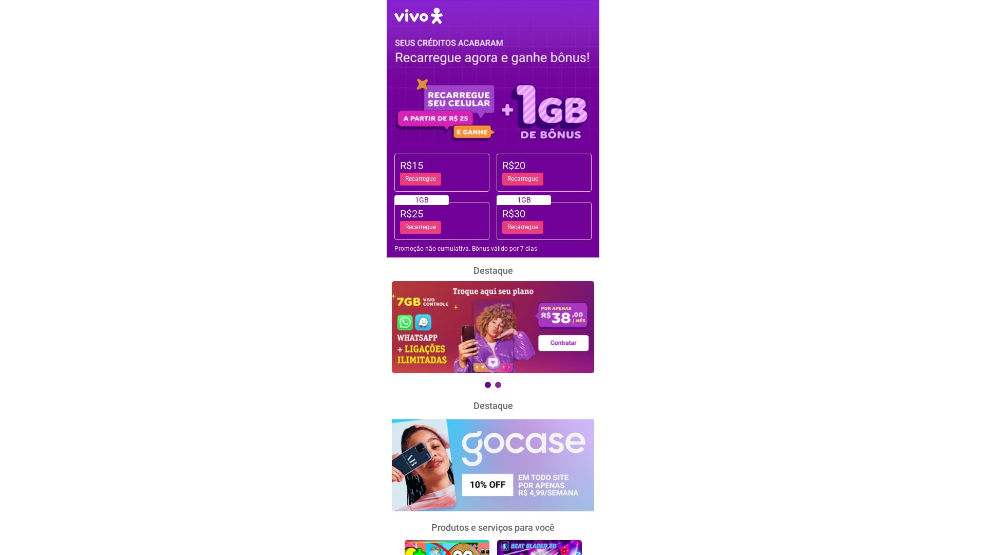 Stato del sito web portalrecarga.vivo.com.br è   ONLINE
