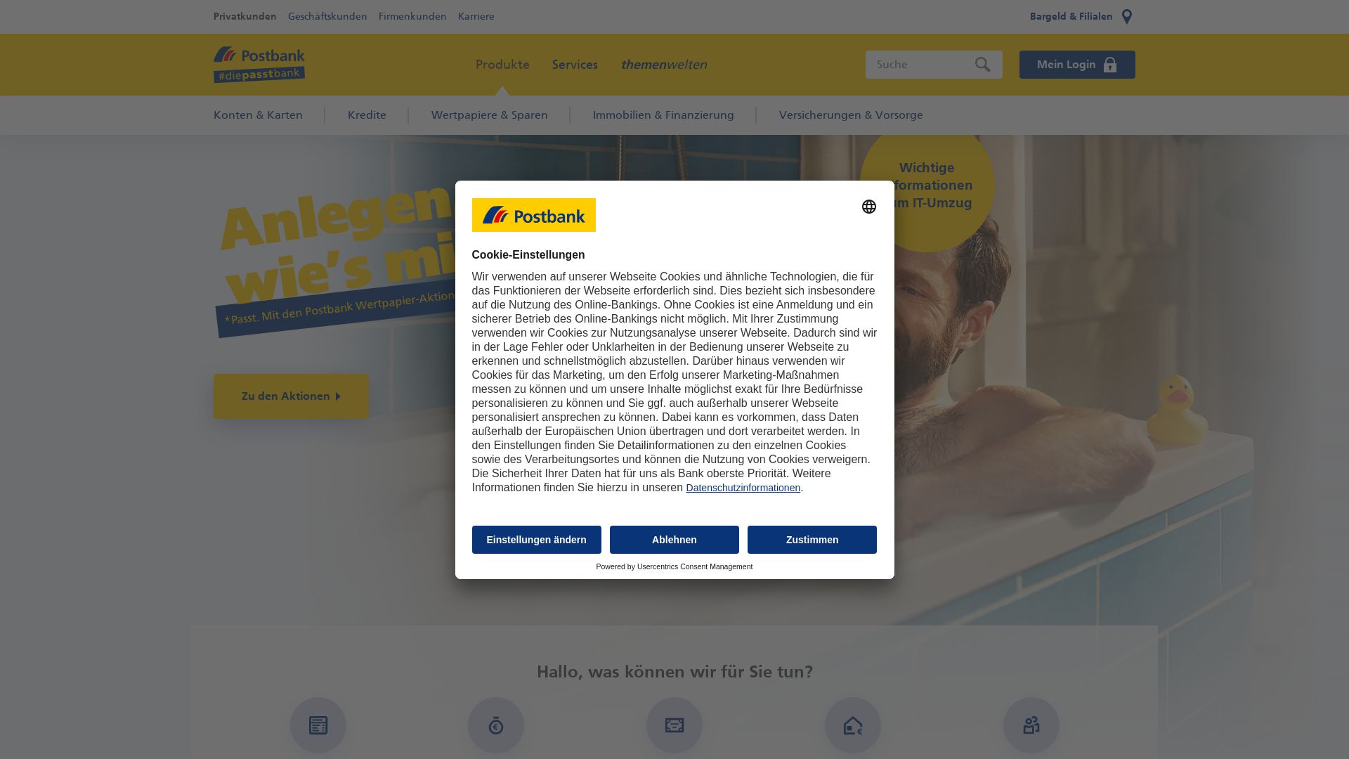 Stato del sito web postbank.de è   ONLINE