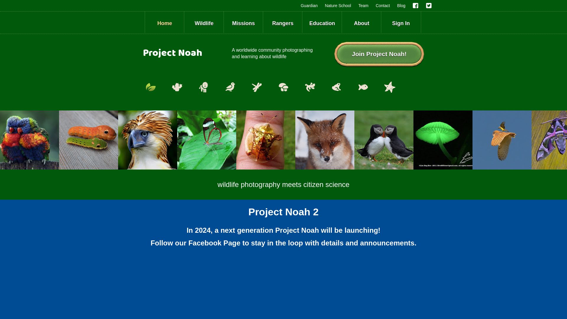 Stato del sito web projectnoah.org è   ONLINE