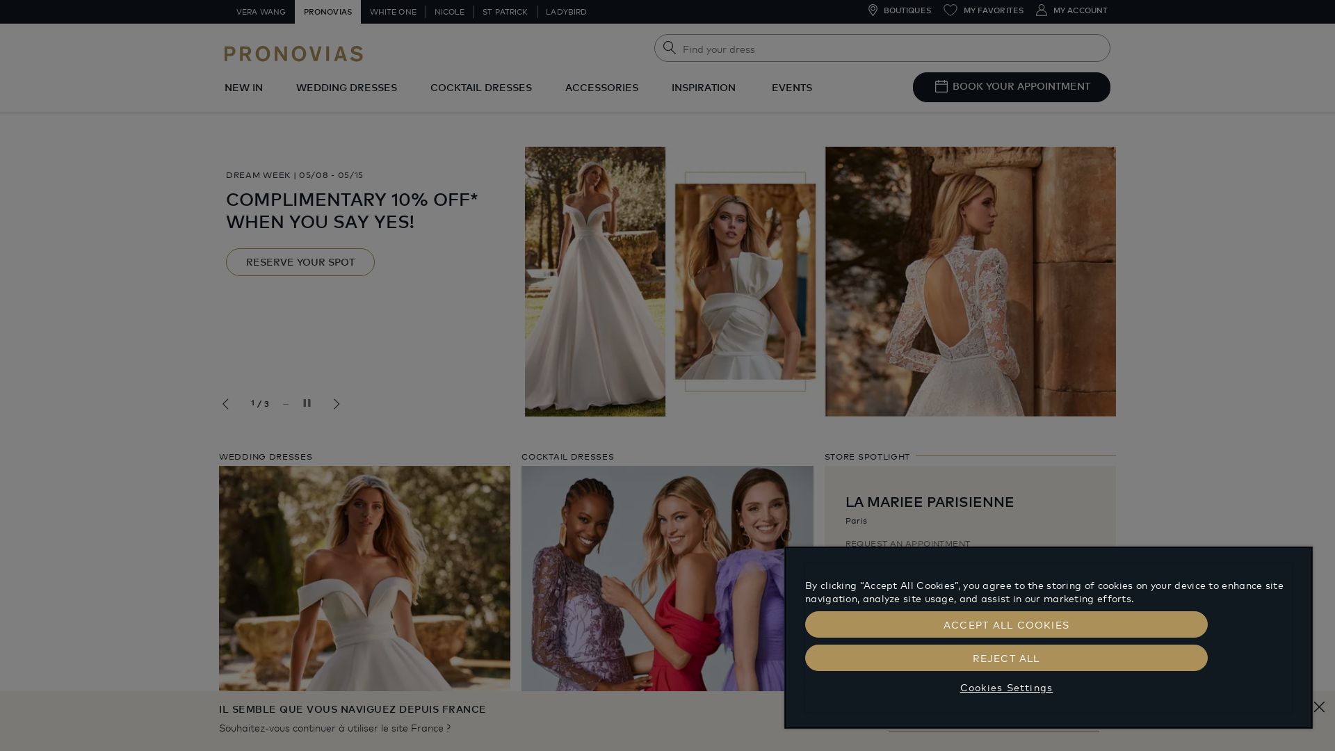 Stato del sito web pronovias.com è   ONLINE