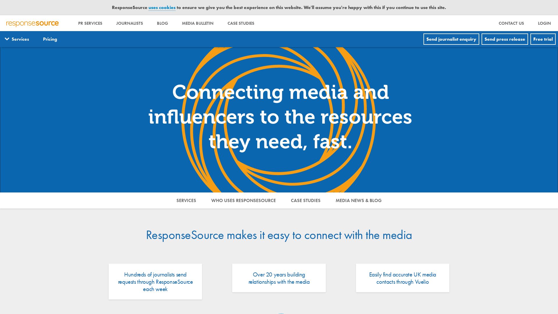 Stato del sito web responsesource.com è   ONLINE