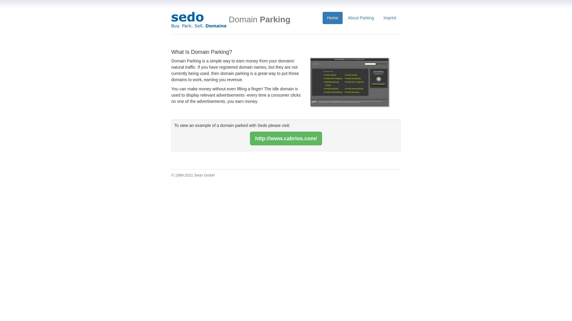 Stato del sito web sedoparking.com è   ONLINE