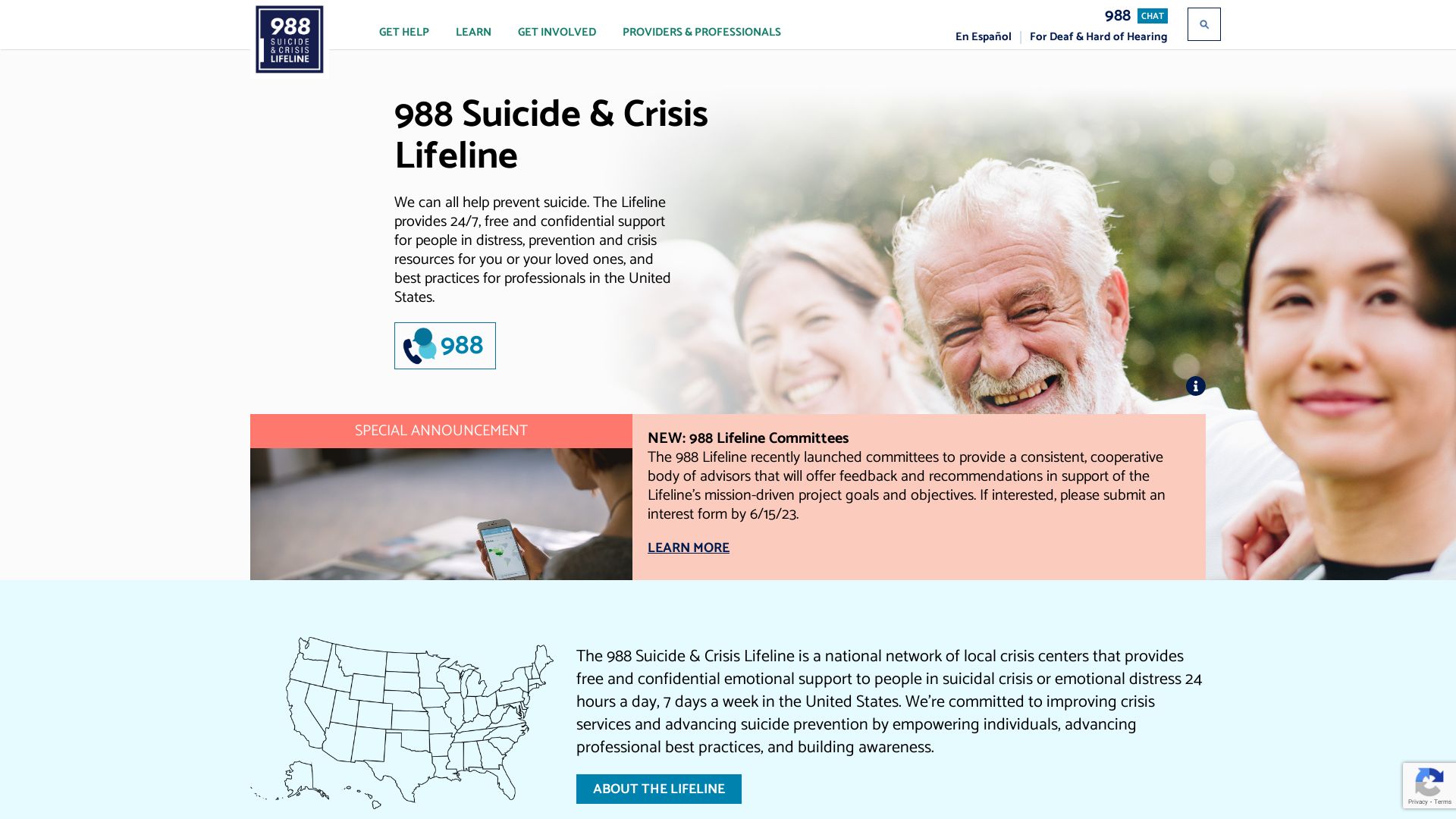 Stato del sito web suicidepreventionlifeline.org è   ONLINE
