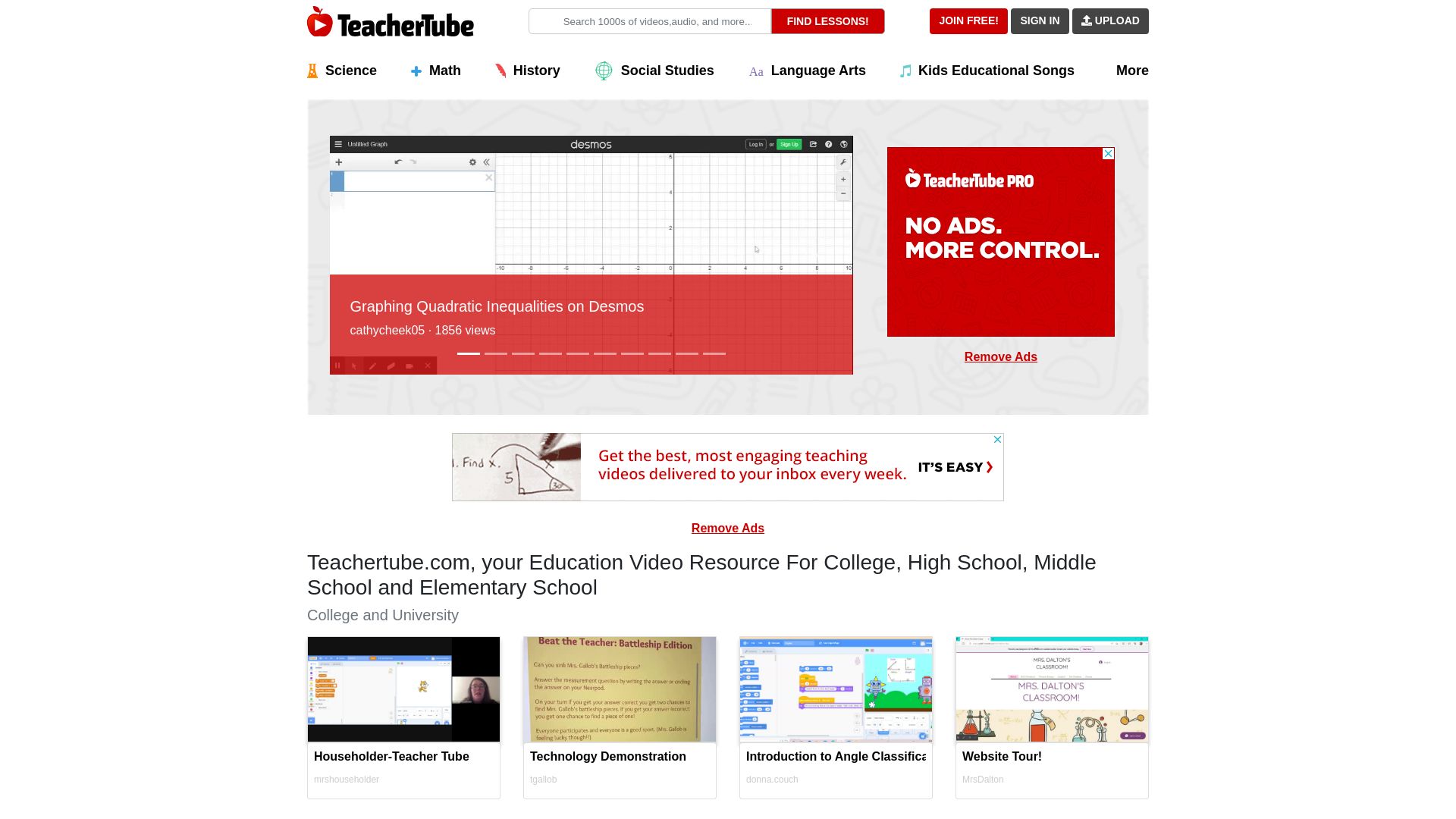 Stato del sito web teachertube.com è   ONLINE