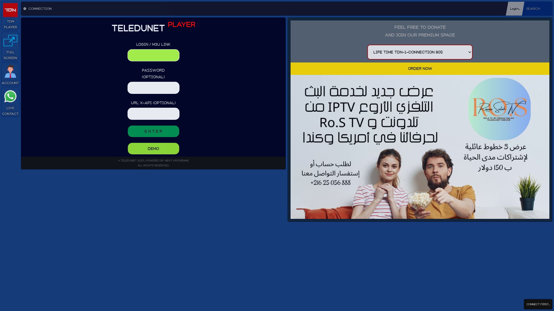Stato del sito web teledunet.com è   ONLINE