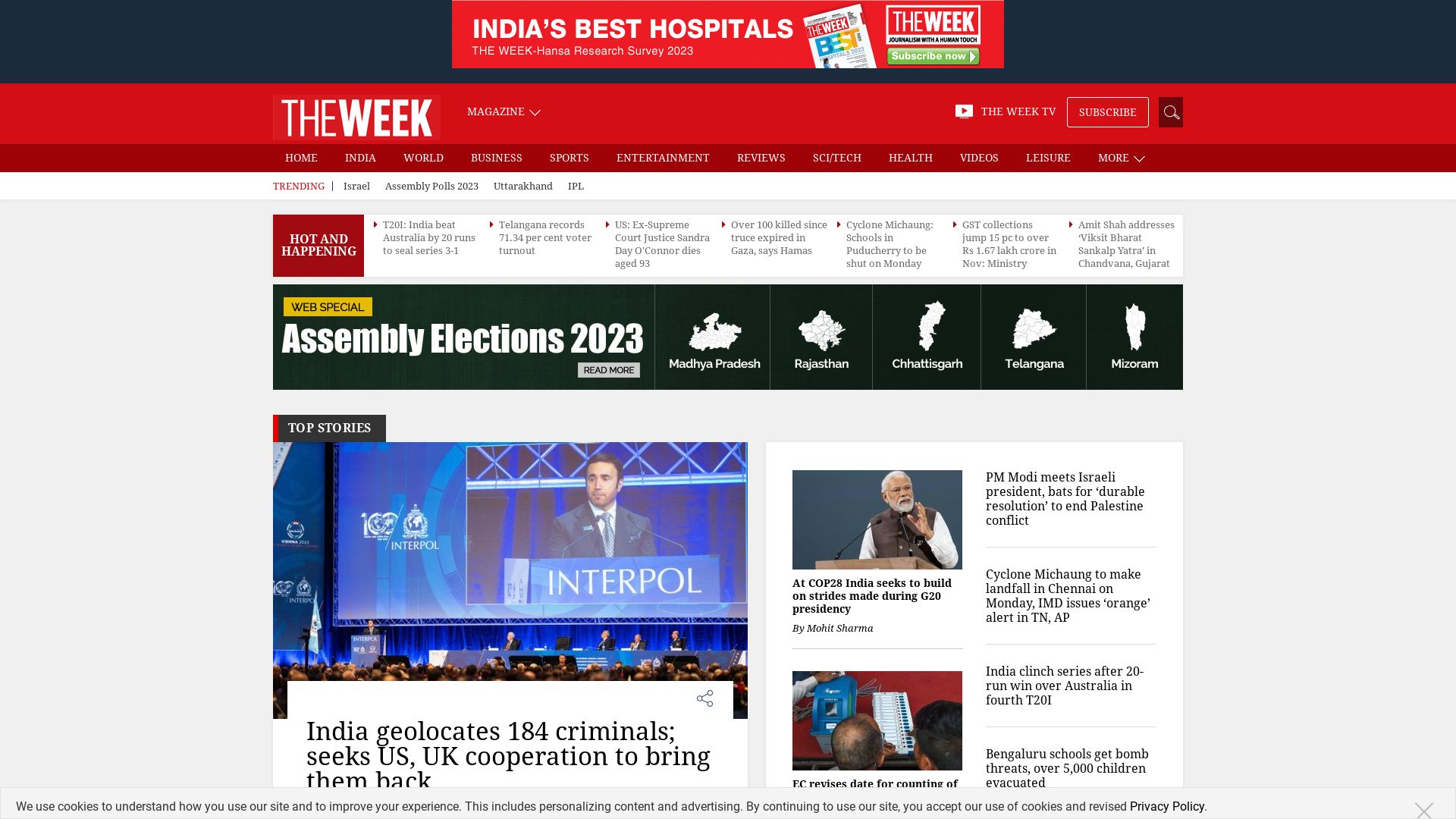 Stato del sito web theweek.in è   ONLINE