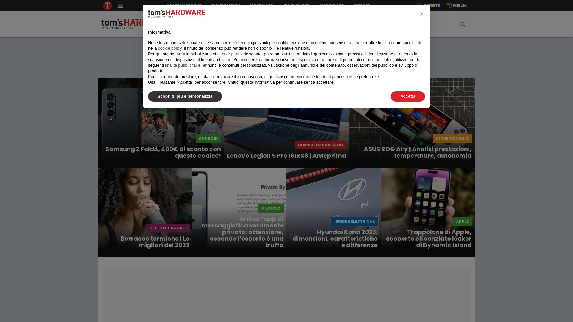 Stato del sito web tomshw.it è   ONLINE