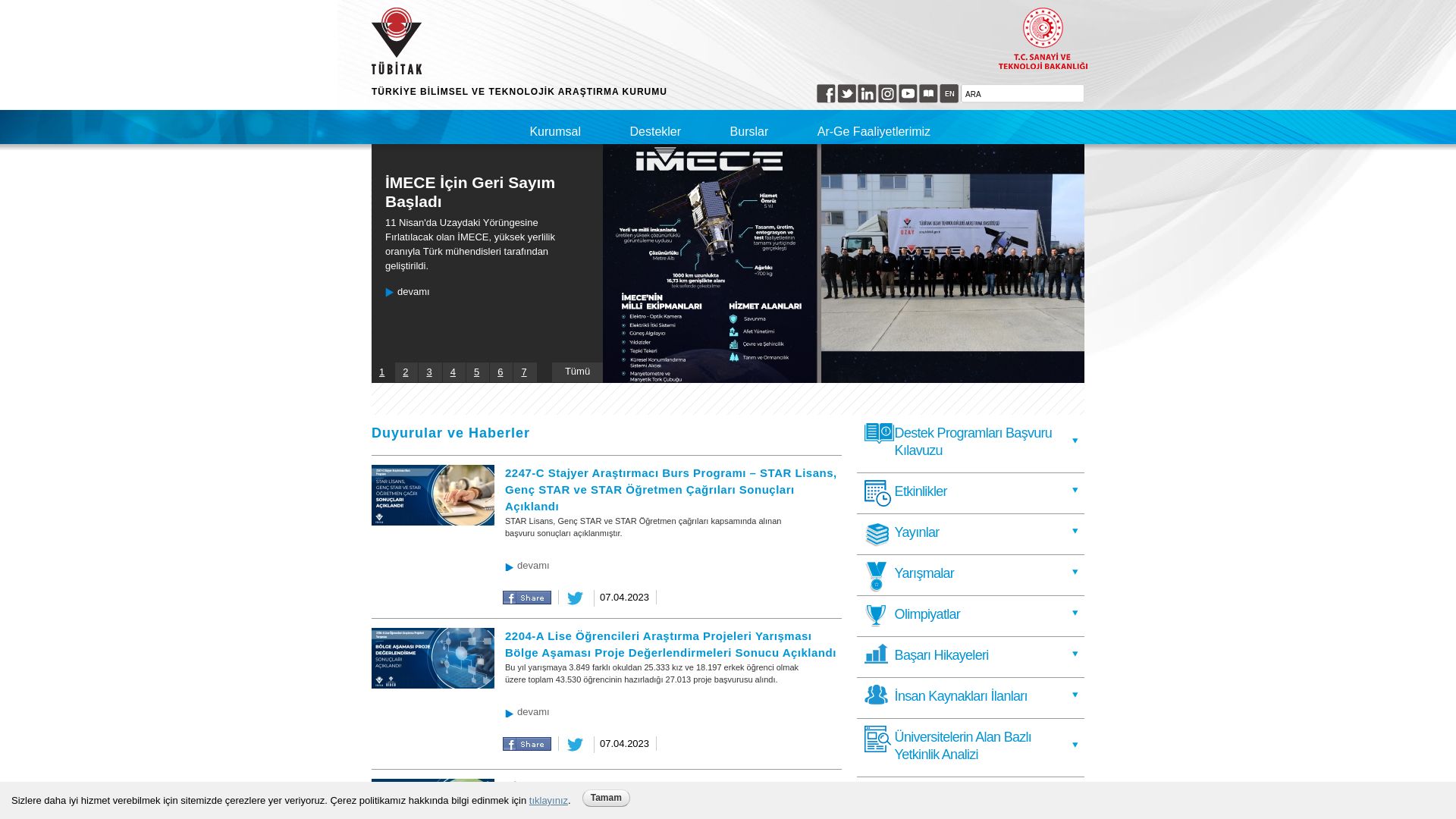 Stato del sito web tubitak.gov.tr è   ONLINE