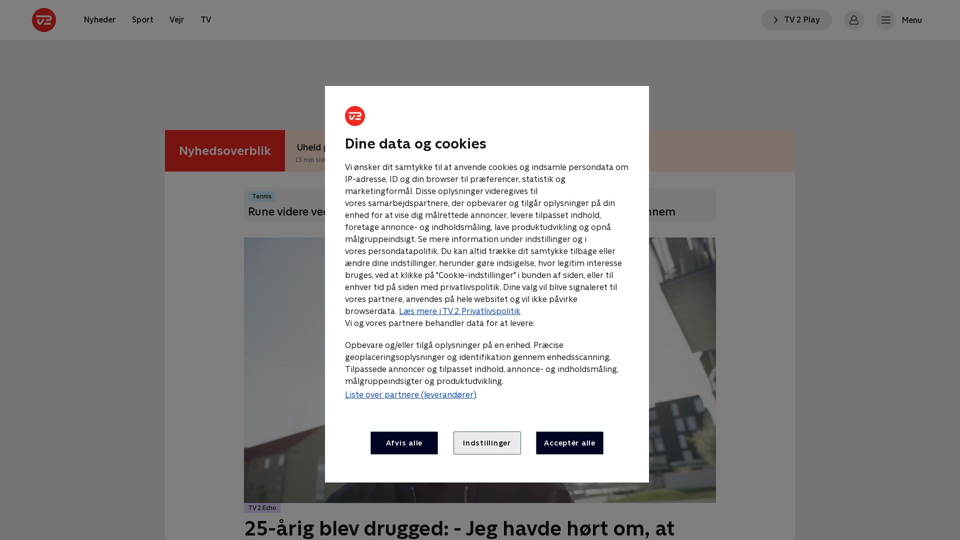 Stato del sito web tv2.dk è   ONLINE