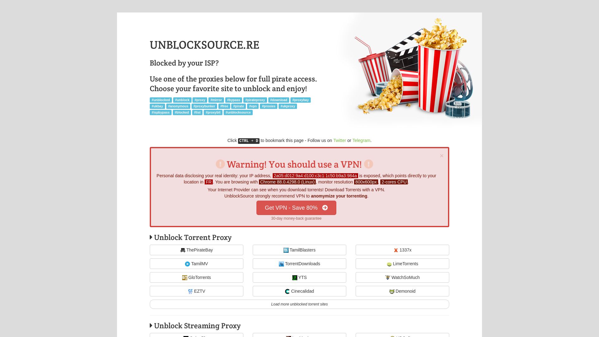 Stato del sito web unblocksource.top è   ONLINE