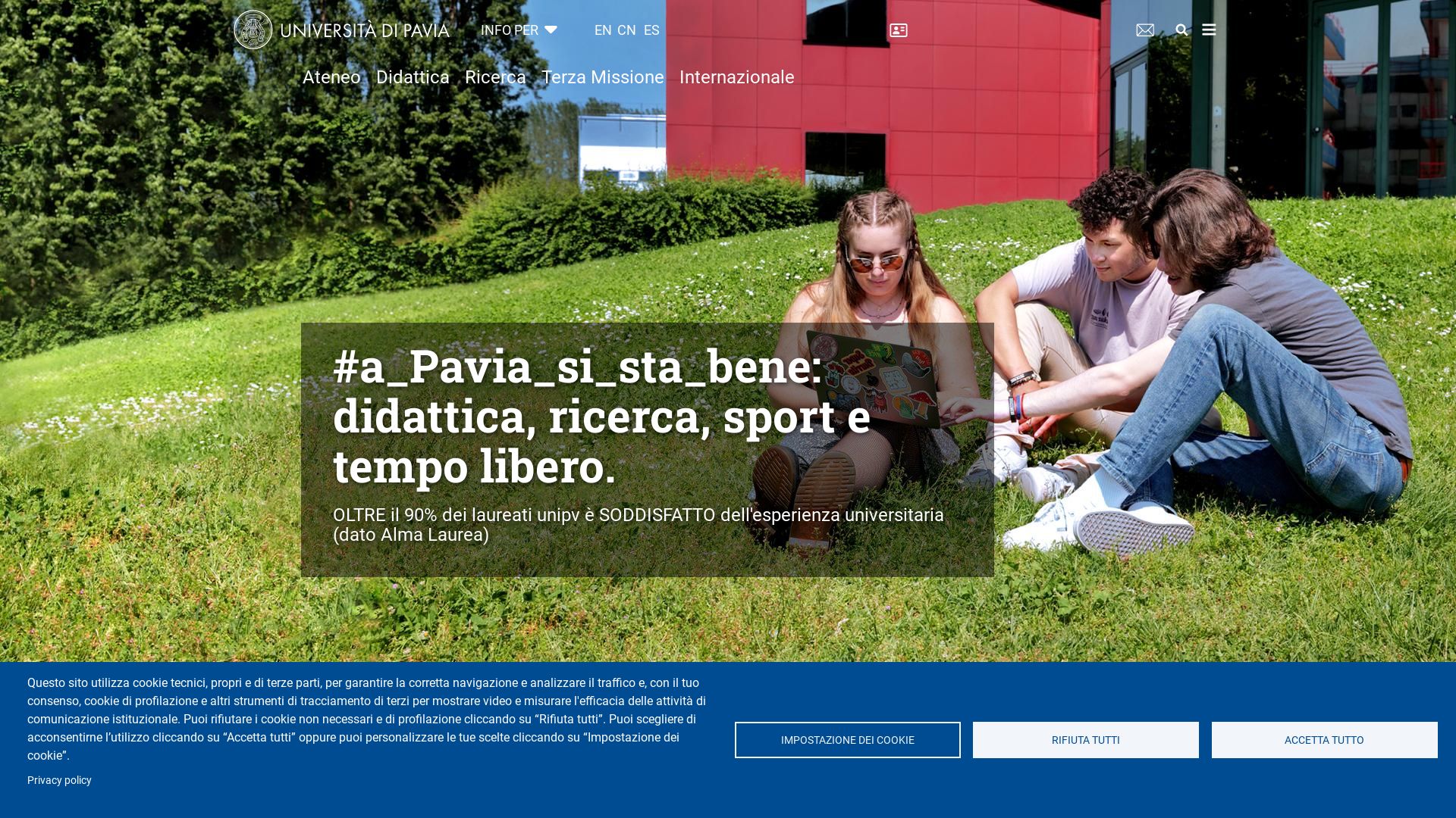Stato del sito web unipv.it è   ONLINE
