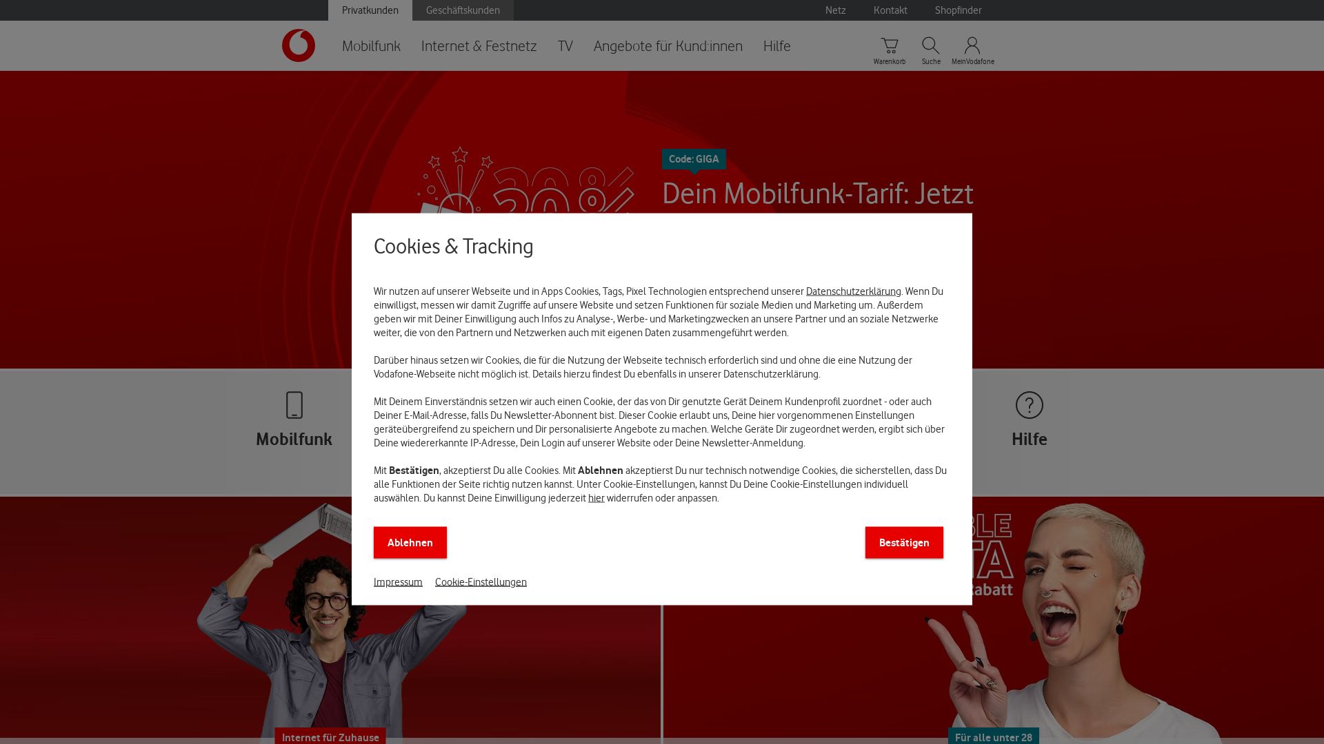 Stato del sito web vodafone.de è   ONLINE