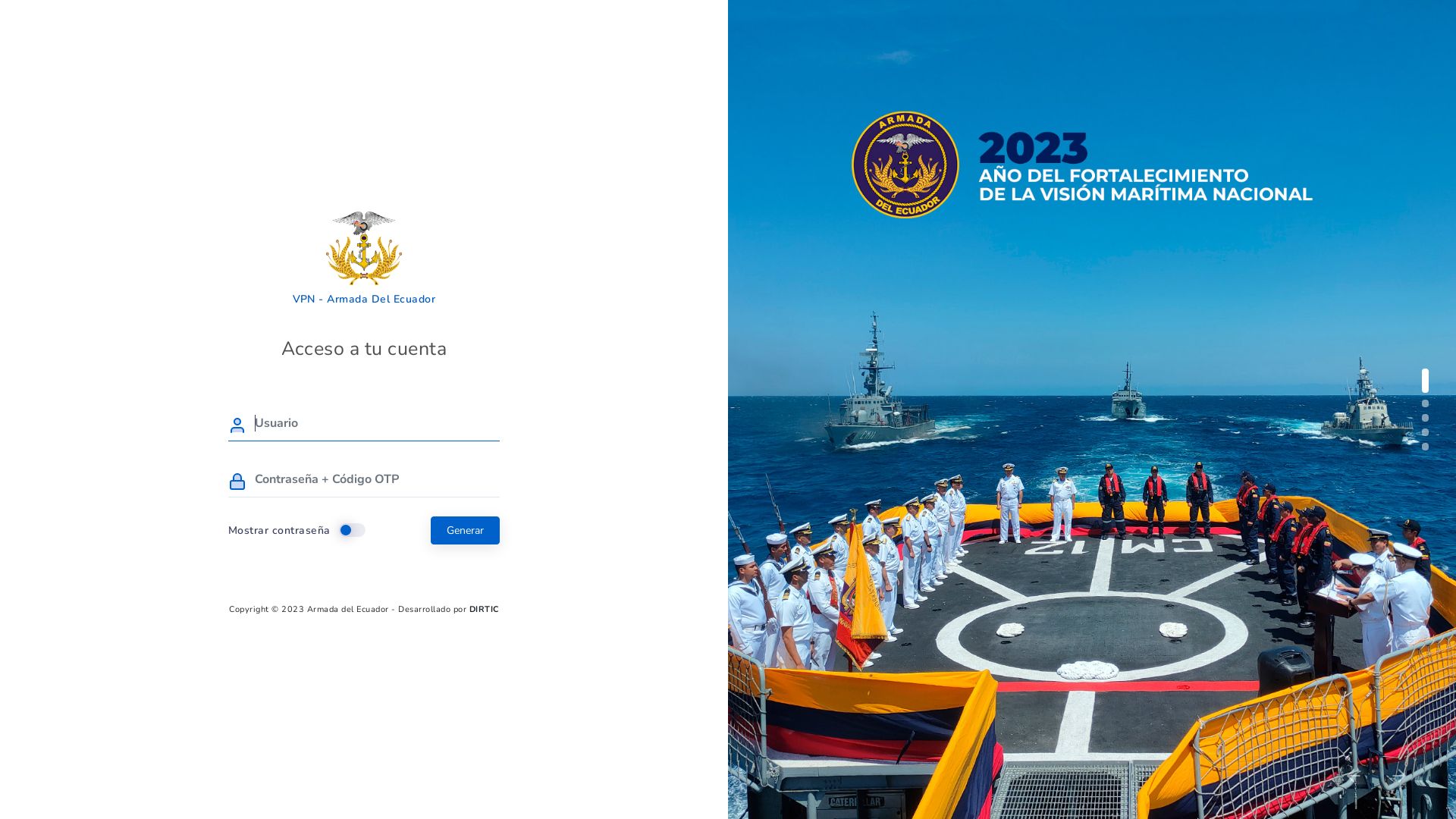 Stato del sito web vpn.armada.mil.ec è   ONLINE