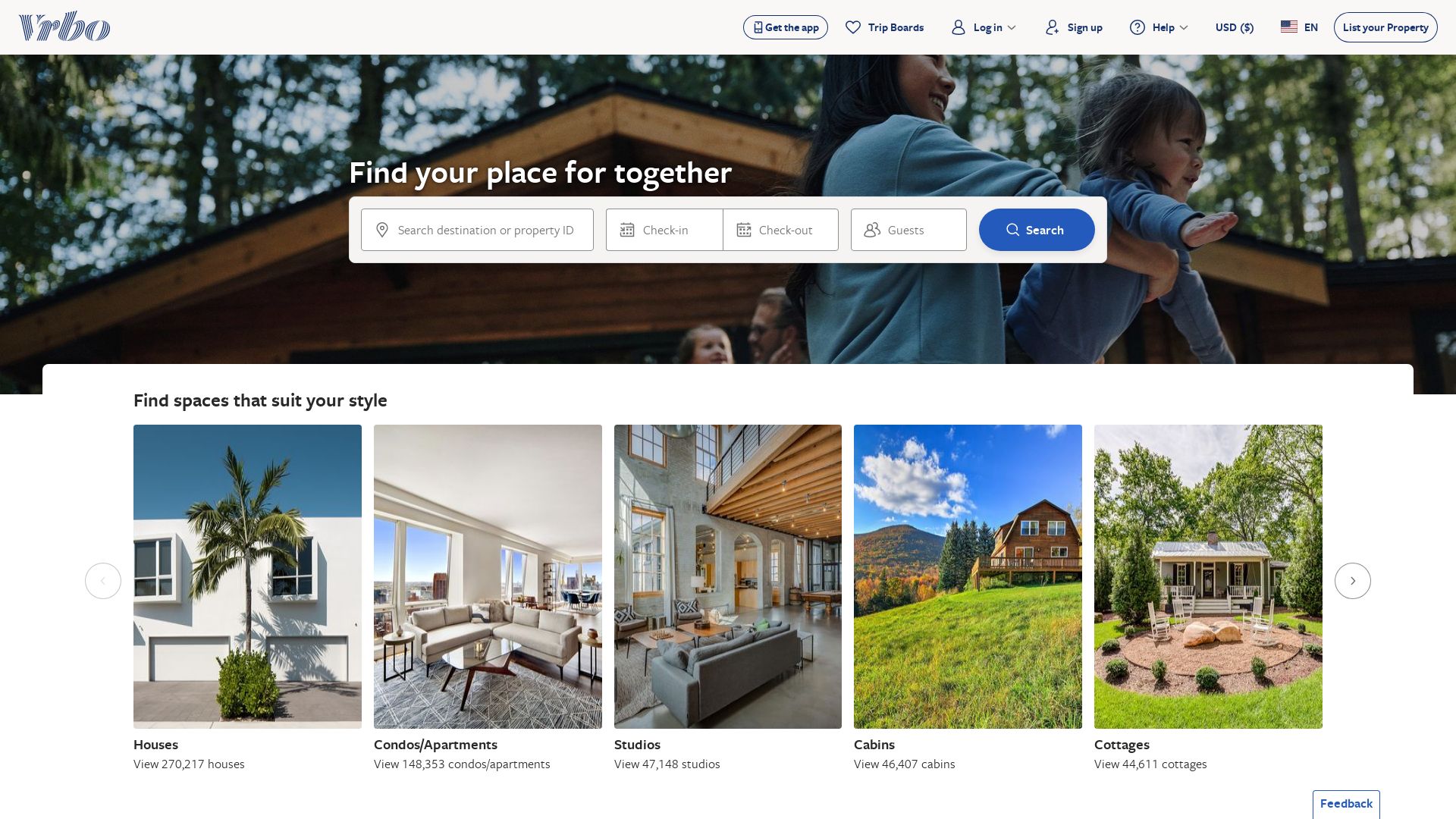 Stato del sito web vrbo.com è   ONLINE