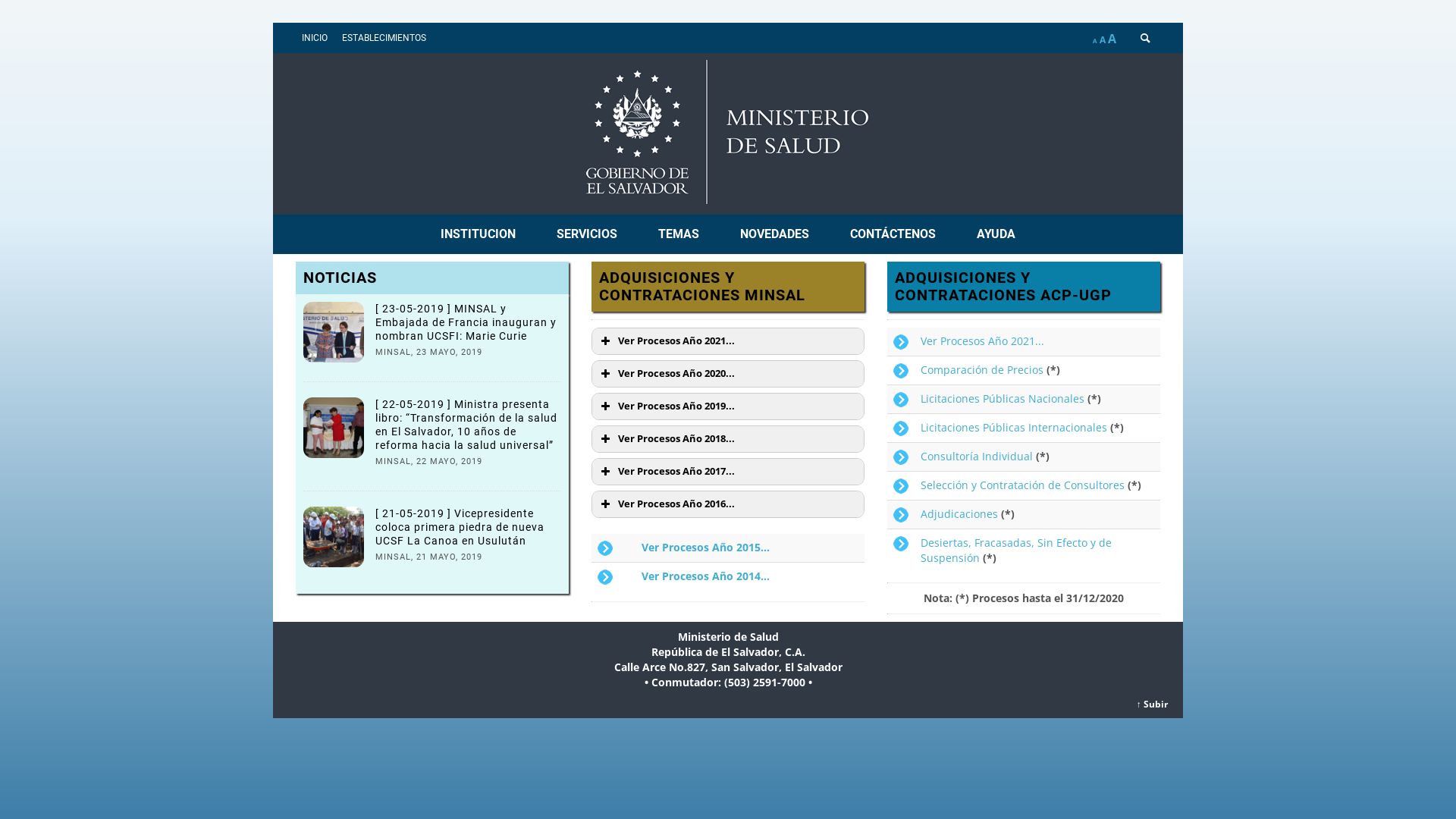 Stato del sito web w5.salud.gob.sv è   ONLINE