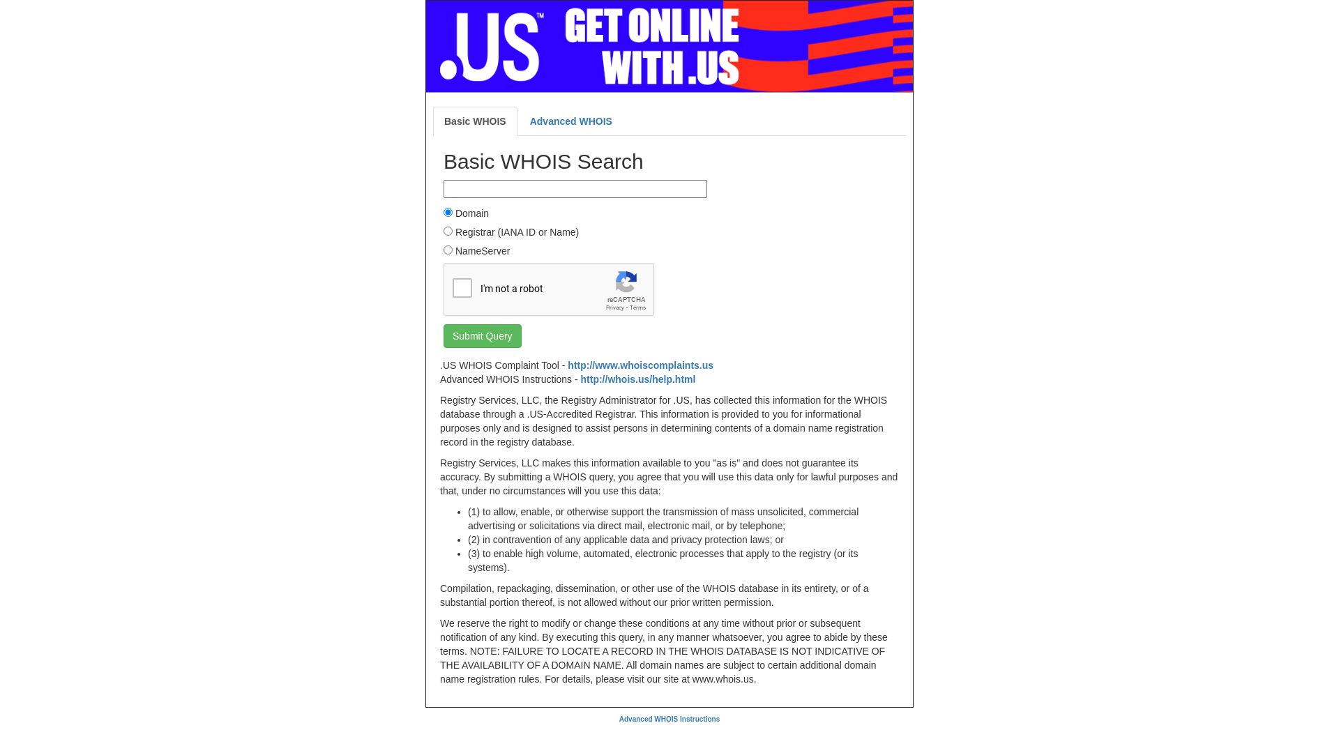 Stato del sito web whois.us è   ONLINE