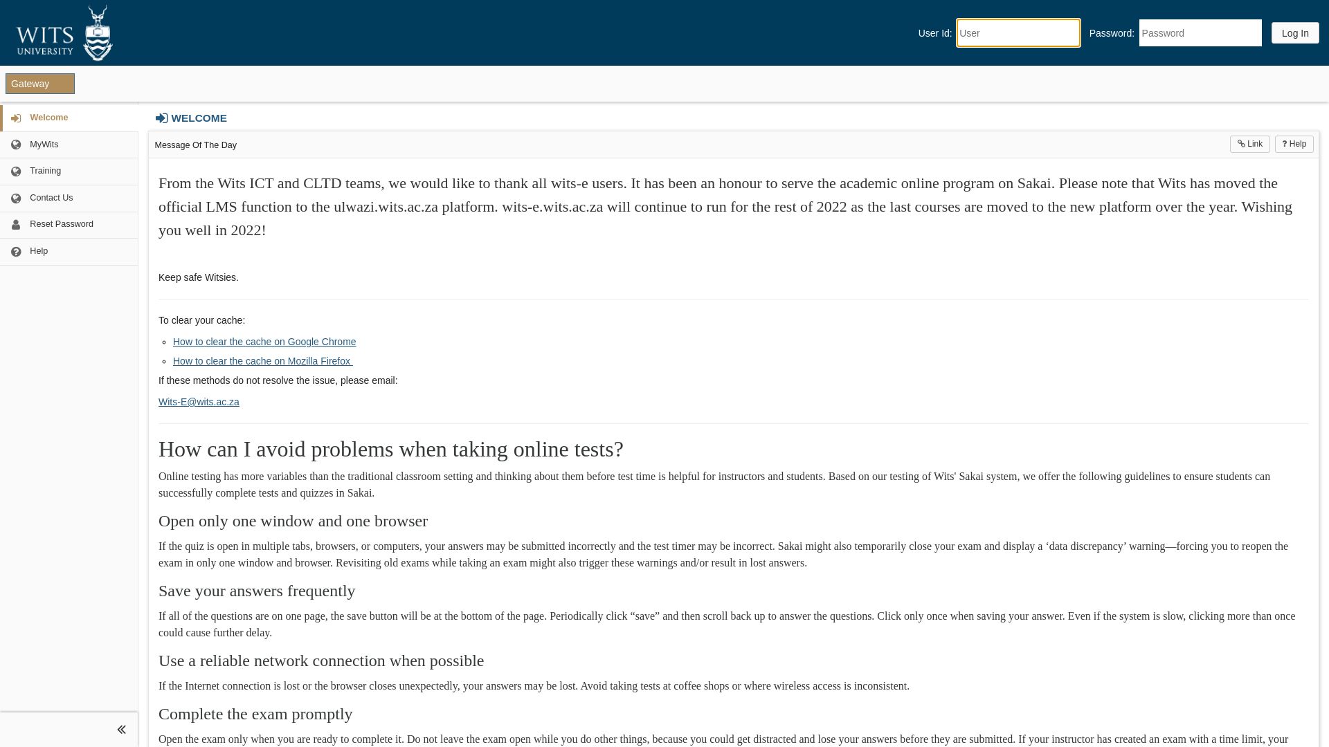 Stato del sito web wits-e.wits.ac.za è   ONLINE