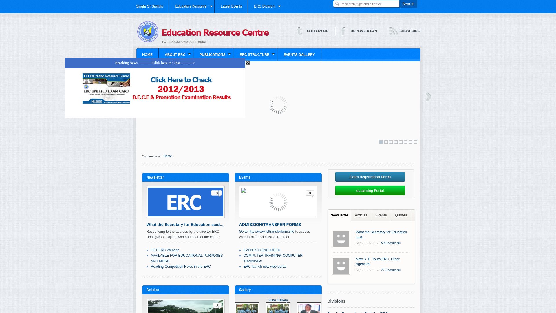 Stato del sito web www.fcterc.gov.ng è   ONLINE