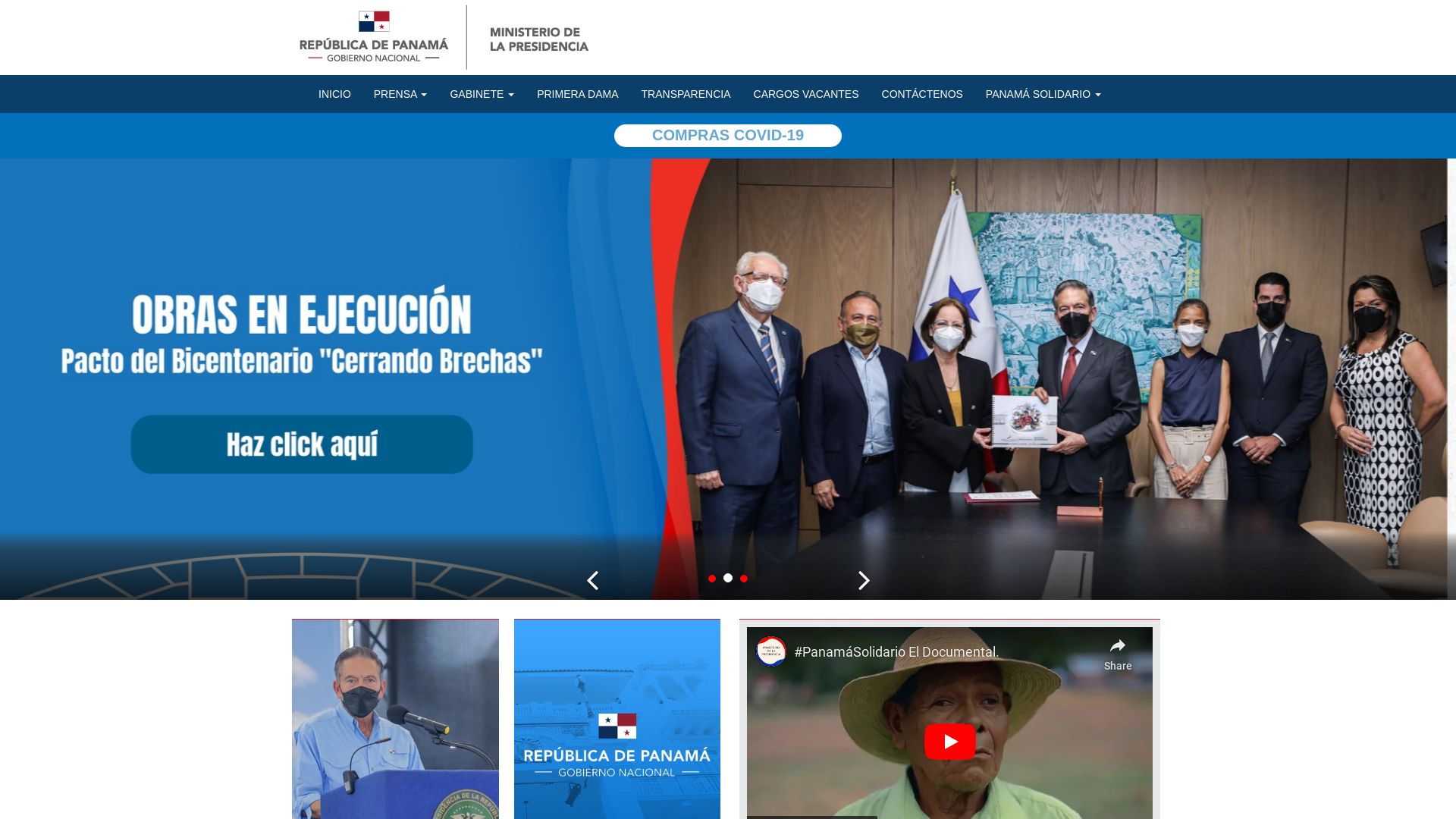 Stato del sito web www.presidencia.gob.pa è   ONLINE