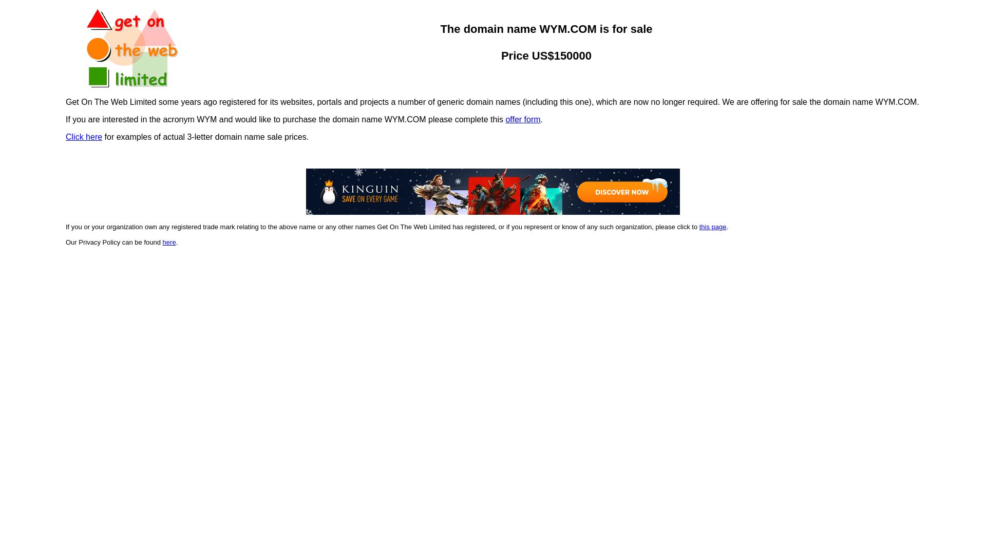 Stato del sito web wym.com è   ONLINE