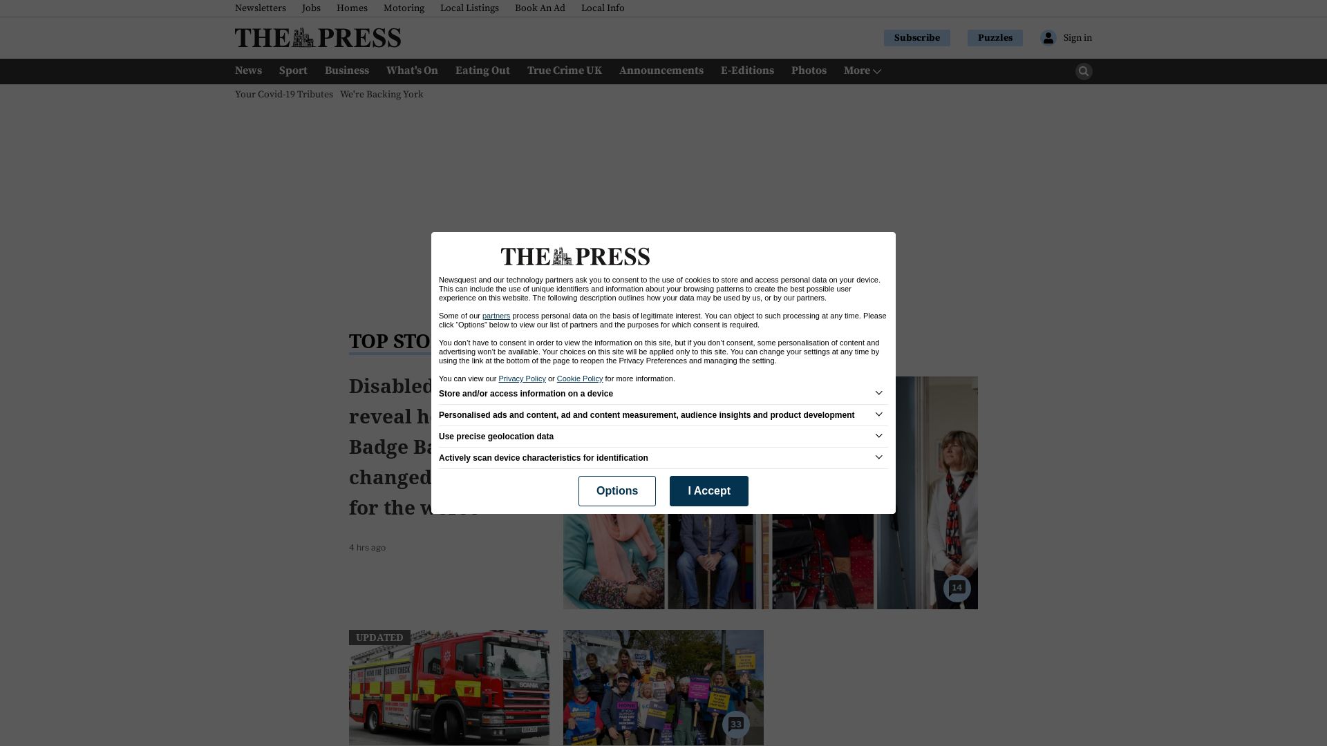 Stato del sito web yorkpress.co.uk è   ONLINE