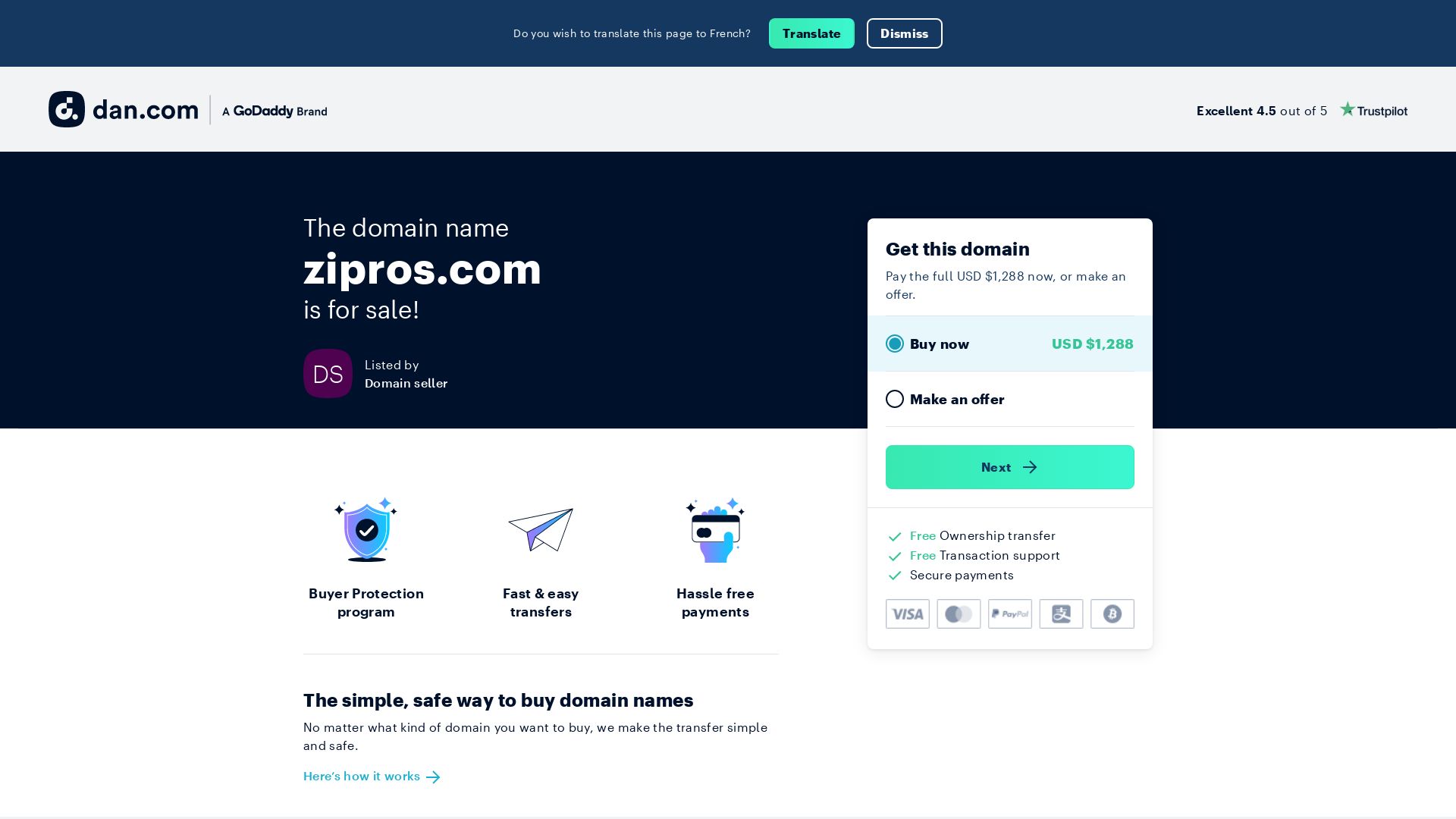 Stato del sito web zipros.com è   ONLINE